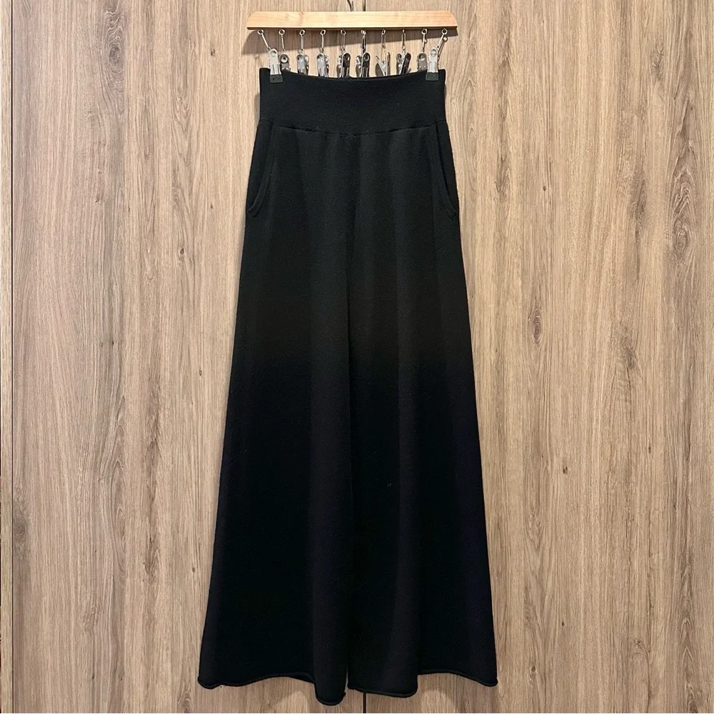Naked Cashmere Black Wide Leg Knit Stretchy Lounge Pants Size XS - Picture 1 of 4